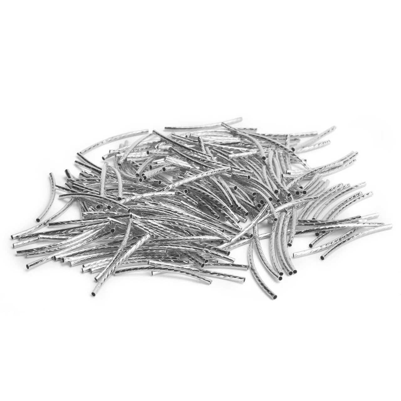 200Pcs Curved Noodle Tube Spacer Beads DIY Jewelry Making Accessories